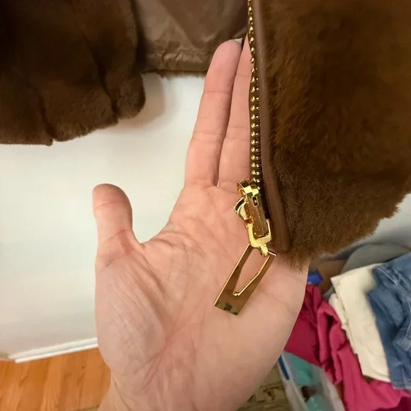 Via Spiga Chevron Faux Fur Vest L - Picture 5 of 5